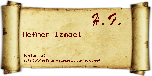 Hefner Izmael névjegykártya